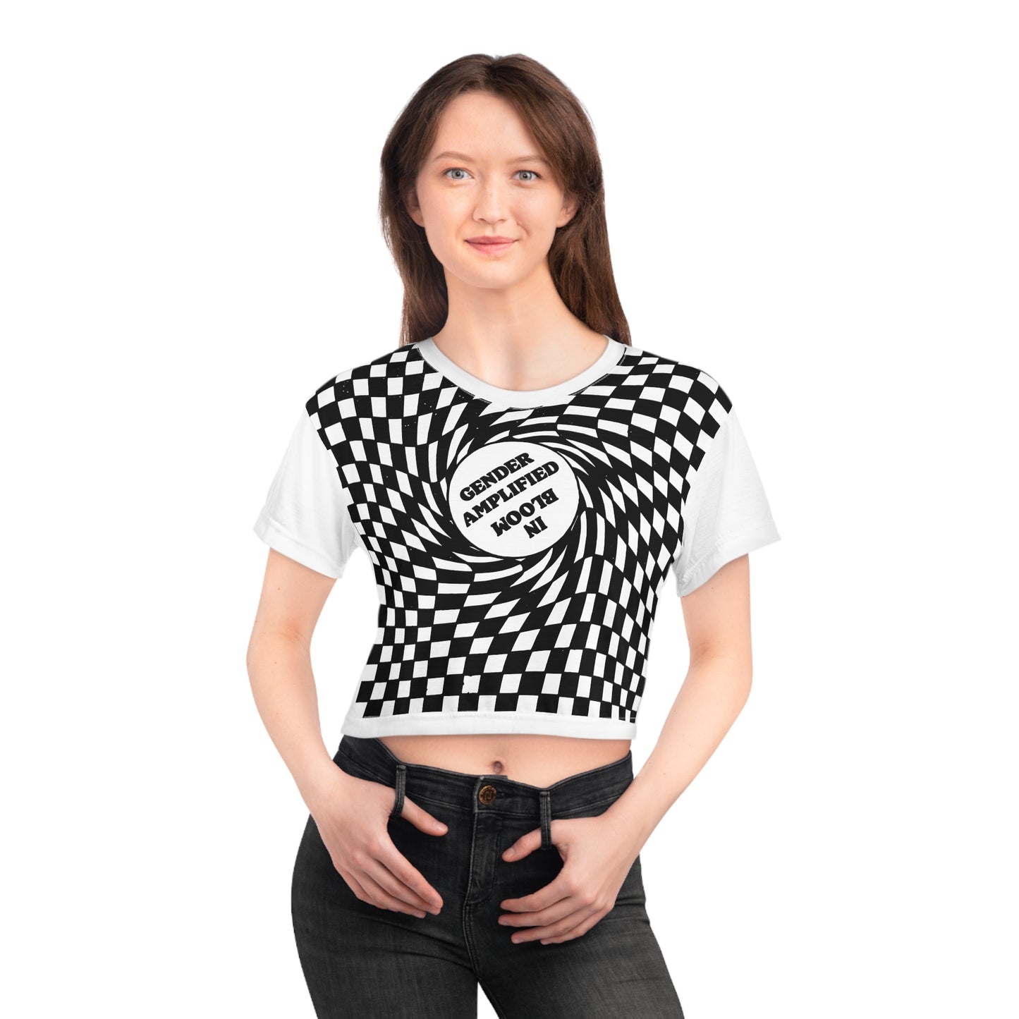 In Bloom Checker Crop Top